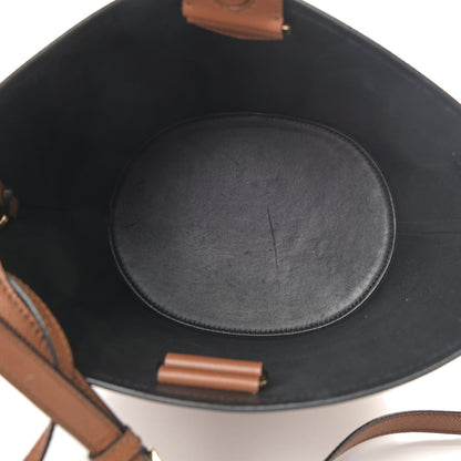 Prada Saffiano Bucket Bag Cognac Black 4 of 5