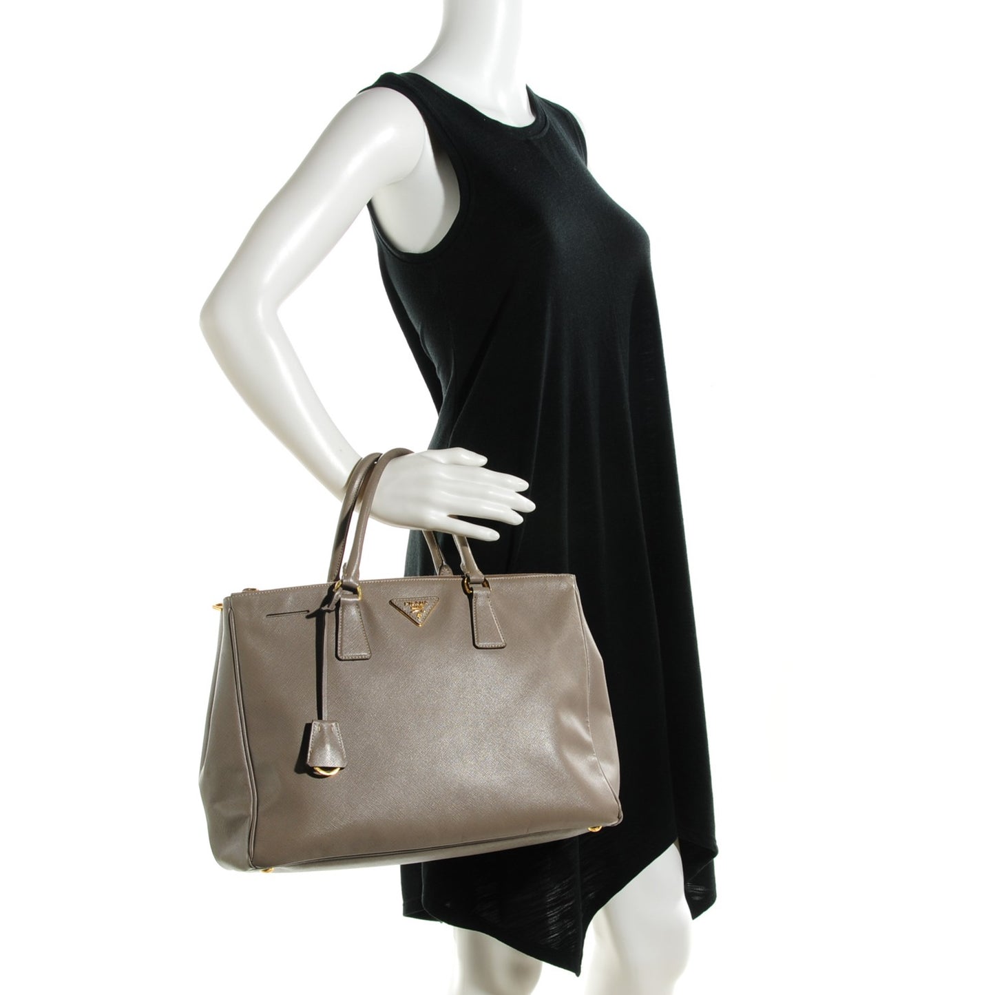 Saffiano Large Galleria Double Zip Tote Argilla