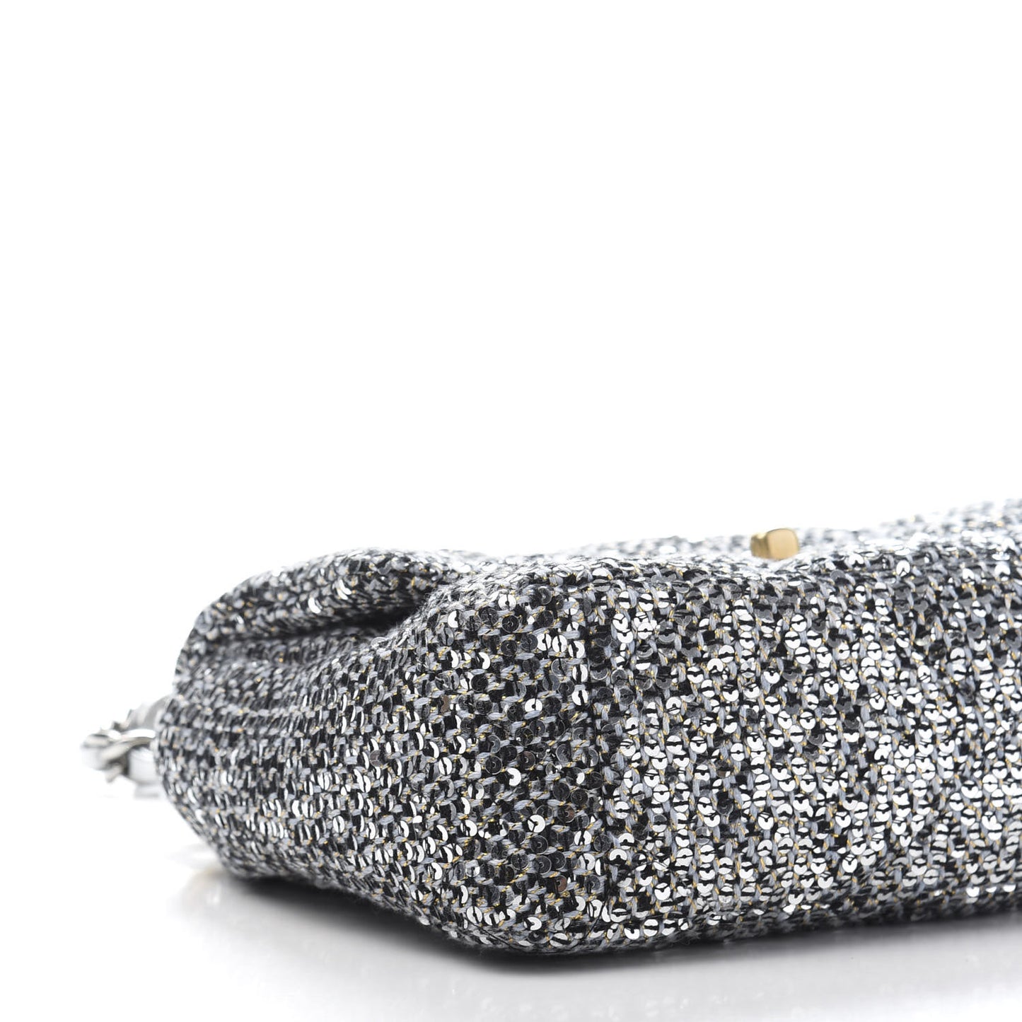 Sequin Quilted Medium 19 Flap Silver