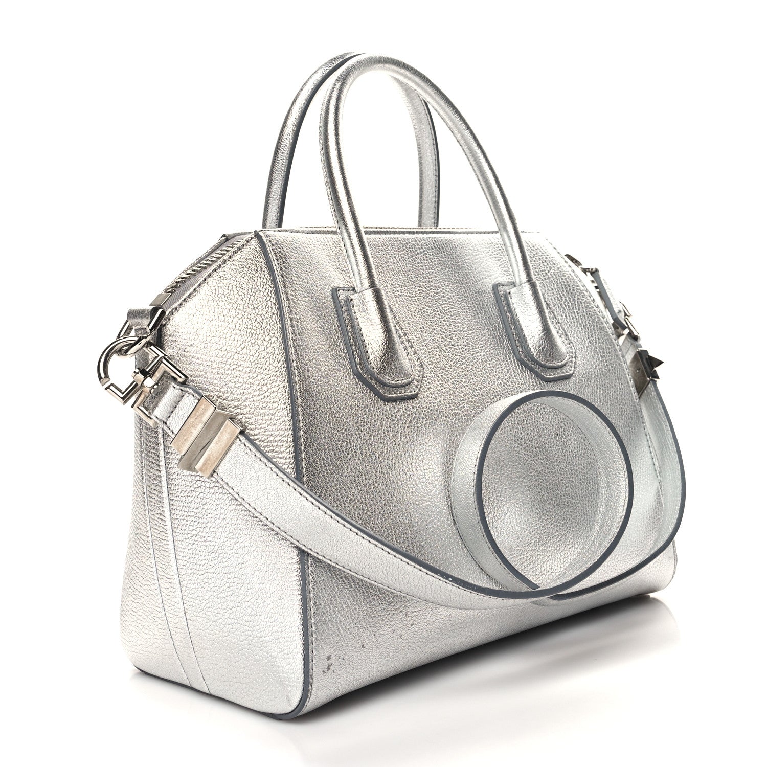 Givenchy Metallic Sugar Goatskin Small Antigona Silver 3 of 11
