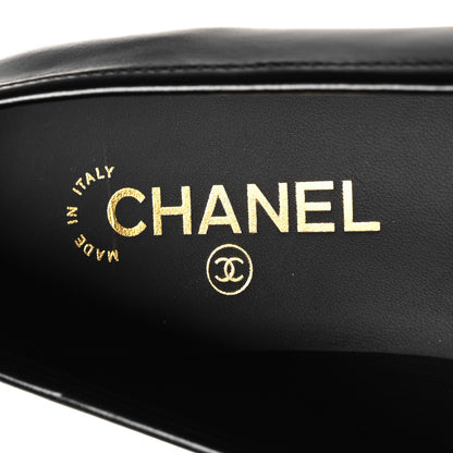 Chanel Shiny Calfskin CC Moccasin Loafers 39 Black 8 of 9
