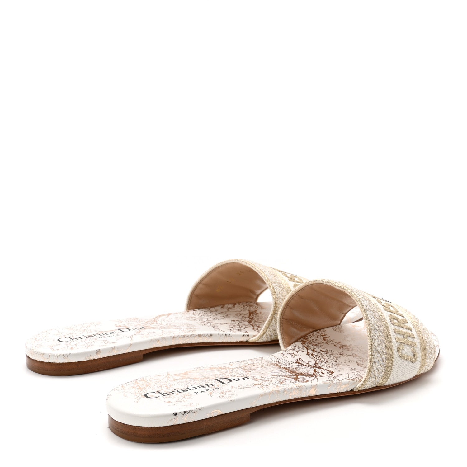 Christian Dior Canvas Lurex Jardin d'Hiver Embroidered Dway Flat