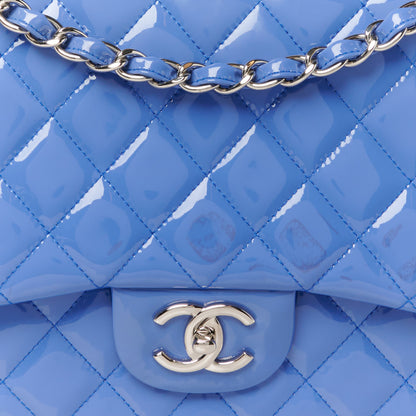 Chanel Patent Calfskin Quilted Maxi Double Flap Blue 9 of 12