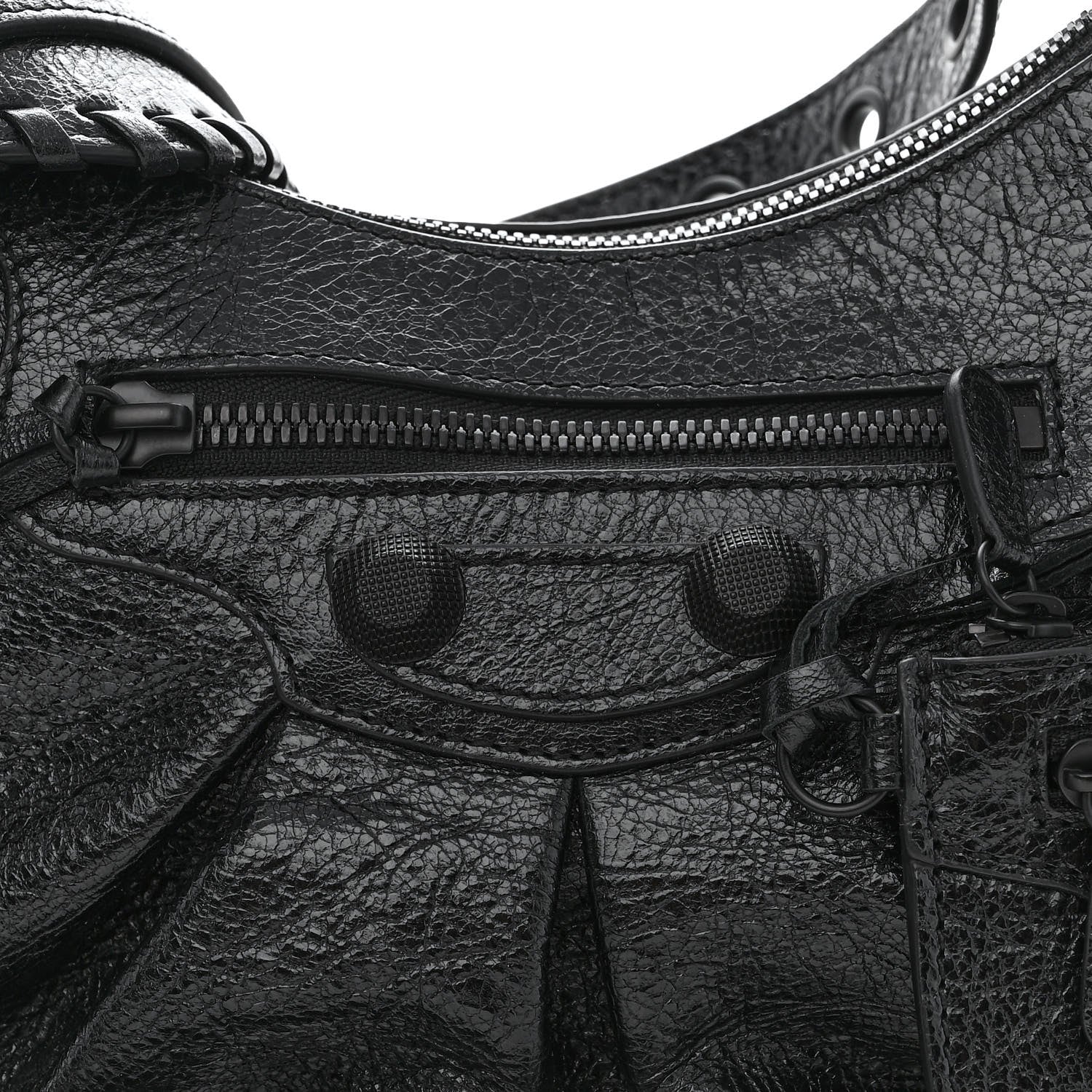 Balenciaga Agneau Arena Monochrome Small Le Cagole Shoulder Bag Black 7 of 9