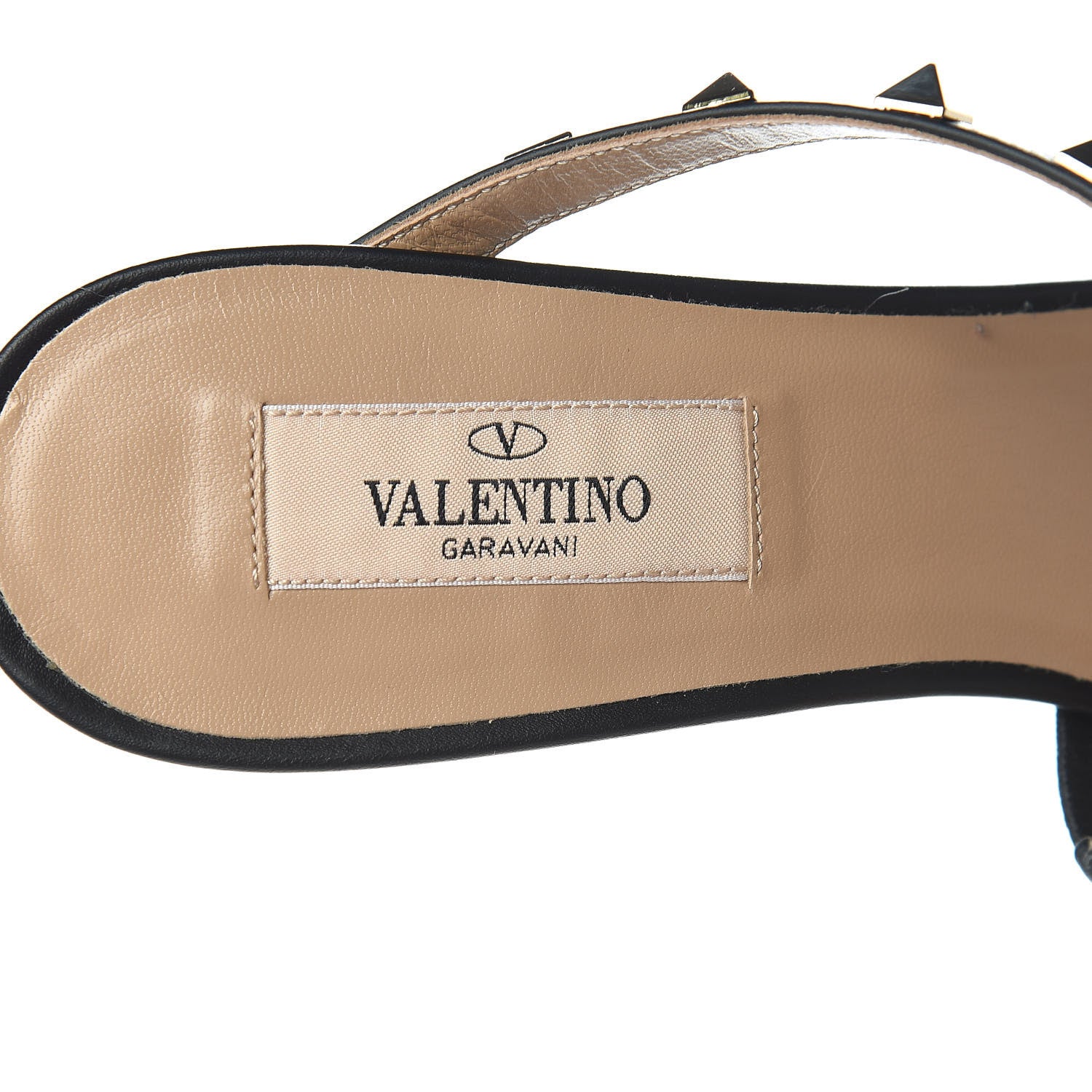 Valentino Garavani Pebbled Calfskin Rockstud Cross Strap 50mm Mules 37.5 Black 7 of 9