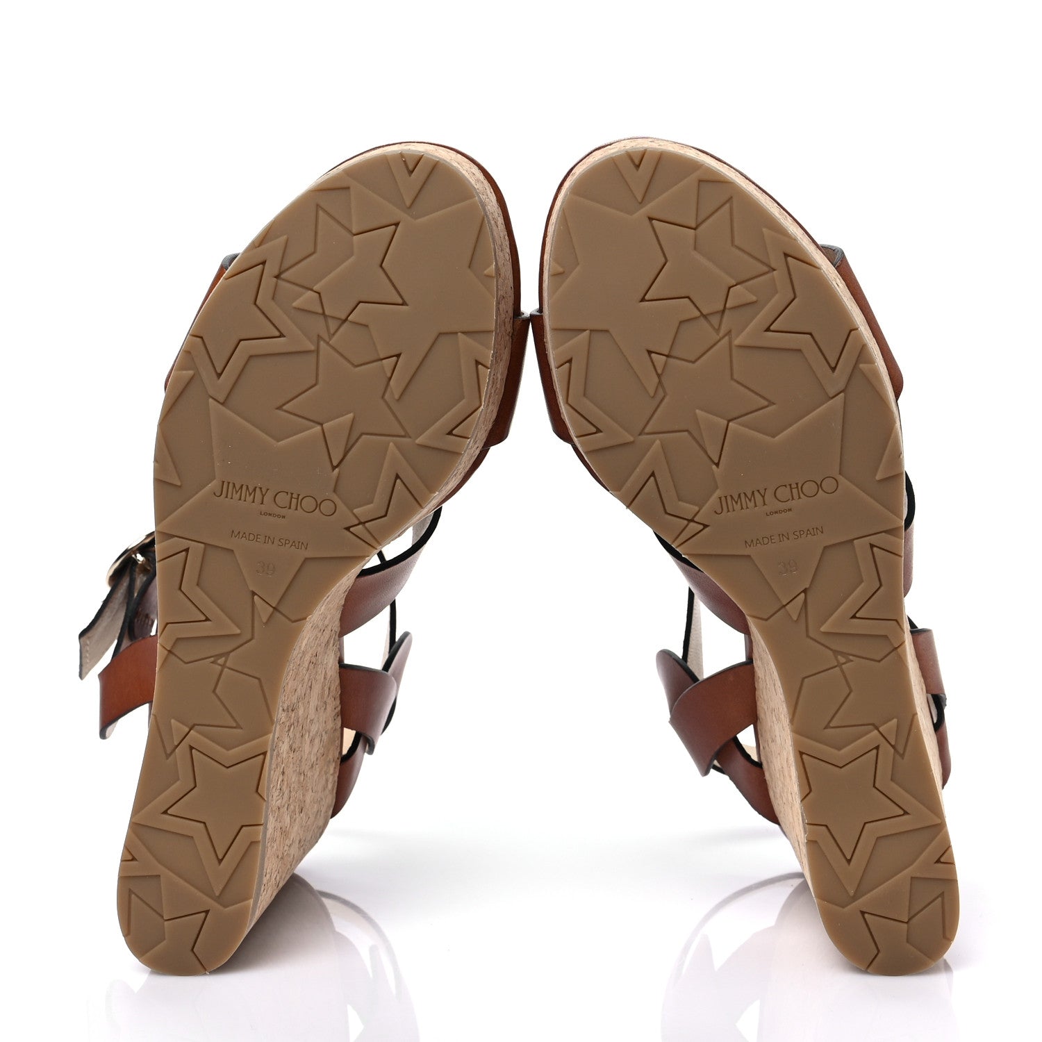 Jimmy Choo Vachetta Cork Aleili 100 Wedge Sandals 39 Brown 5 of 10