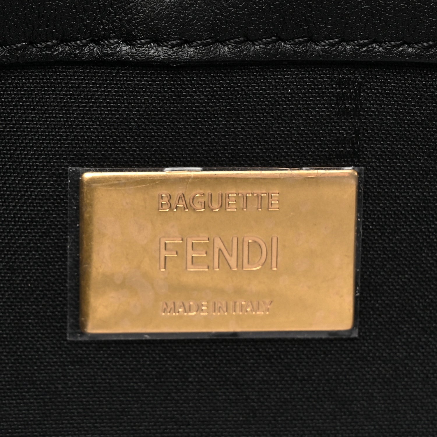 Fendi Nappa FF 1974 Embossed Baguette Black 6 of 11