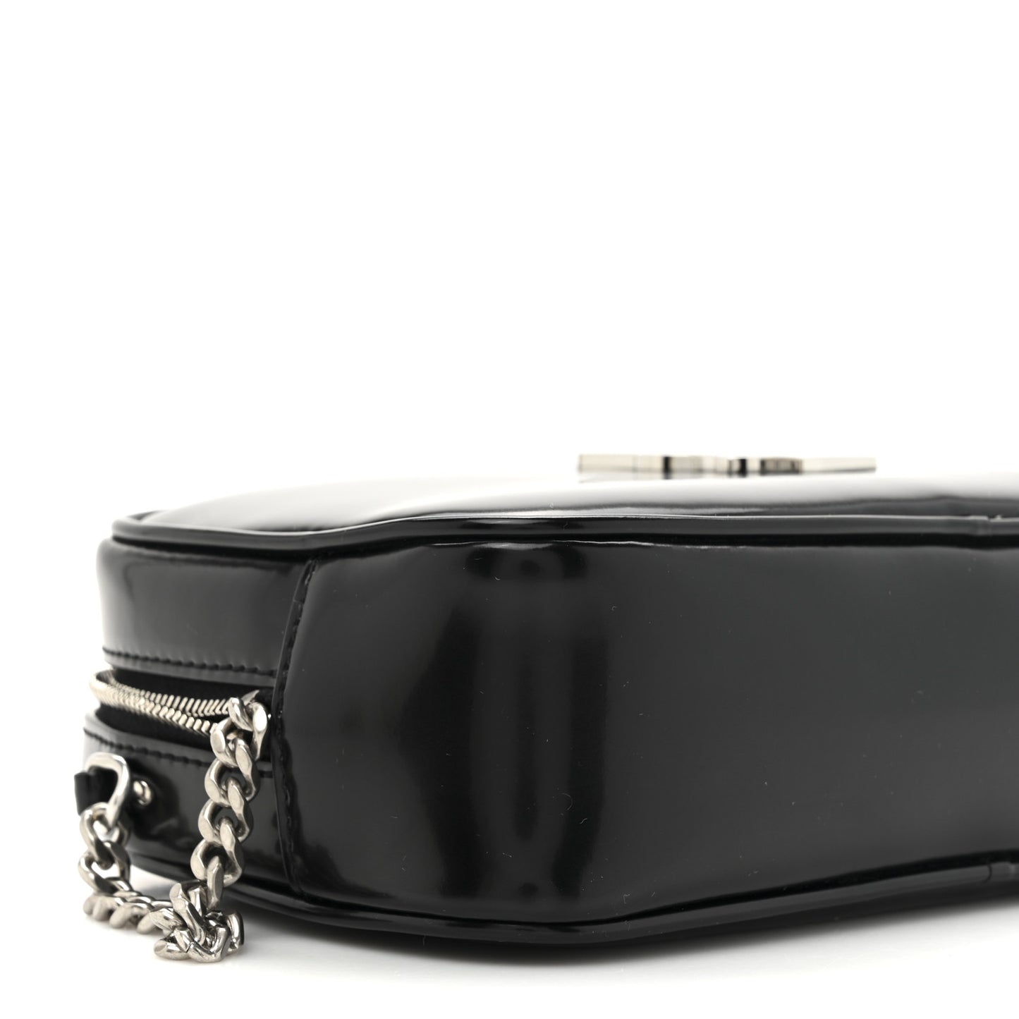 Shiny Calfskin Monogram Mini Lou Camera Bag Black