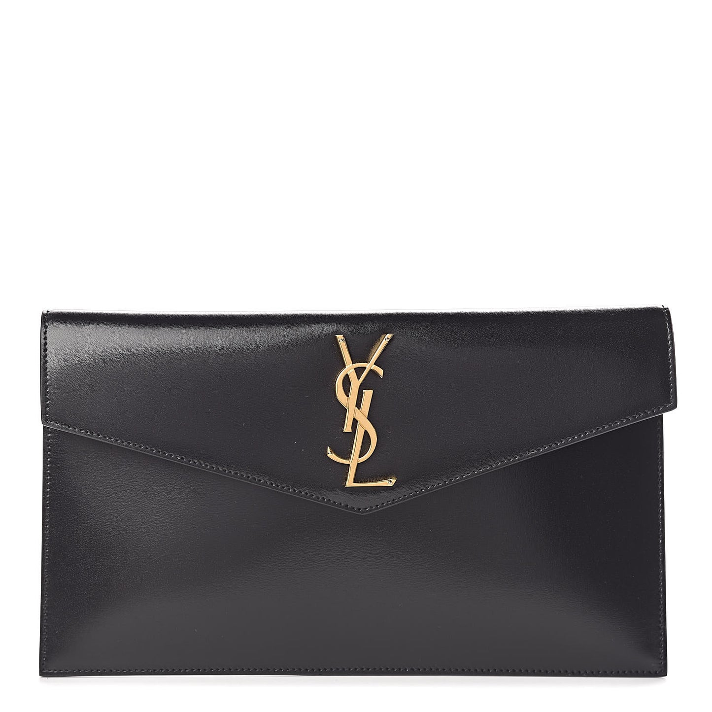 Smooth Shiny Calfskin Monogram Uptown Pouch Black