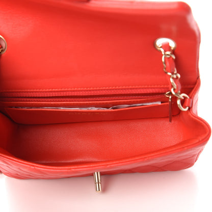 Chanel Lambskin Quilted Mini Rectangular Flap Red 5 of 11