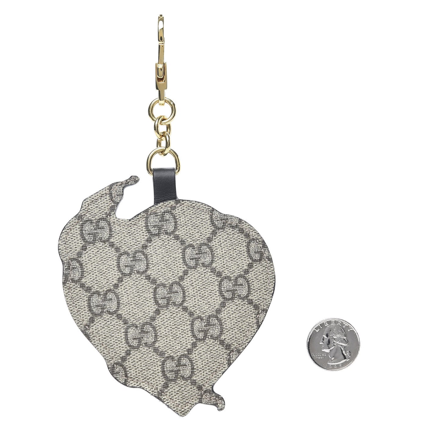 GG Supreme Monogram Kingsnake Heart Embroidered Bag Charm Key Holder