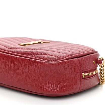 Saint Laurent Grain De Poudre Matelasse Monogram Mini Lou Camera Bag Opyum Red 7 of 10