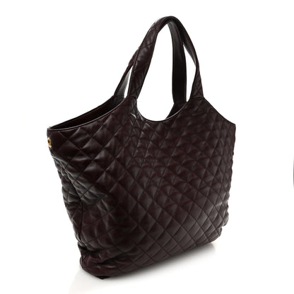 Saint Laurent Lambskin Quilted Maxi Icare Shopping Tote  Rouge Cabernet 4 of 11