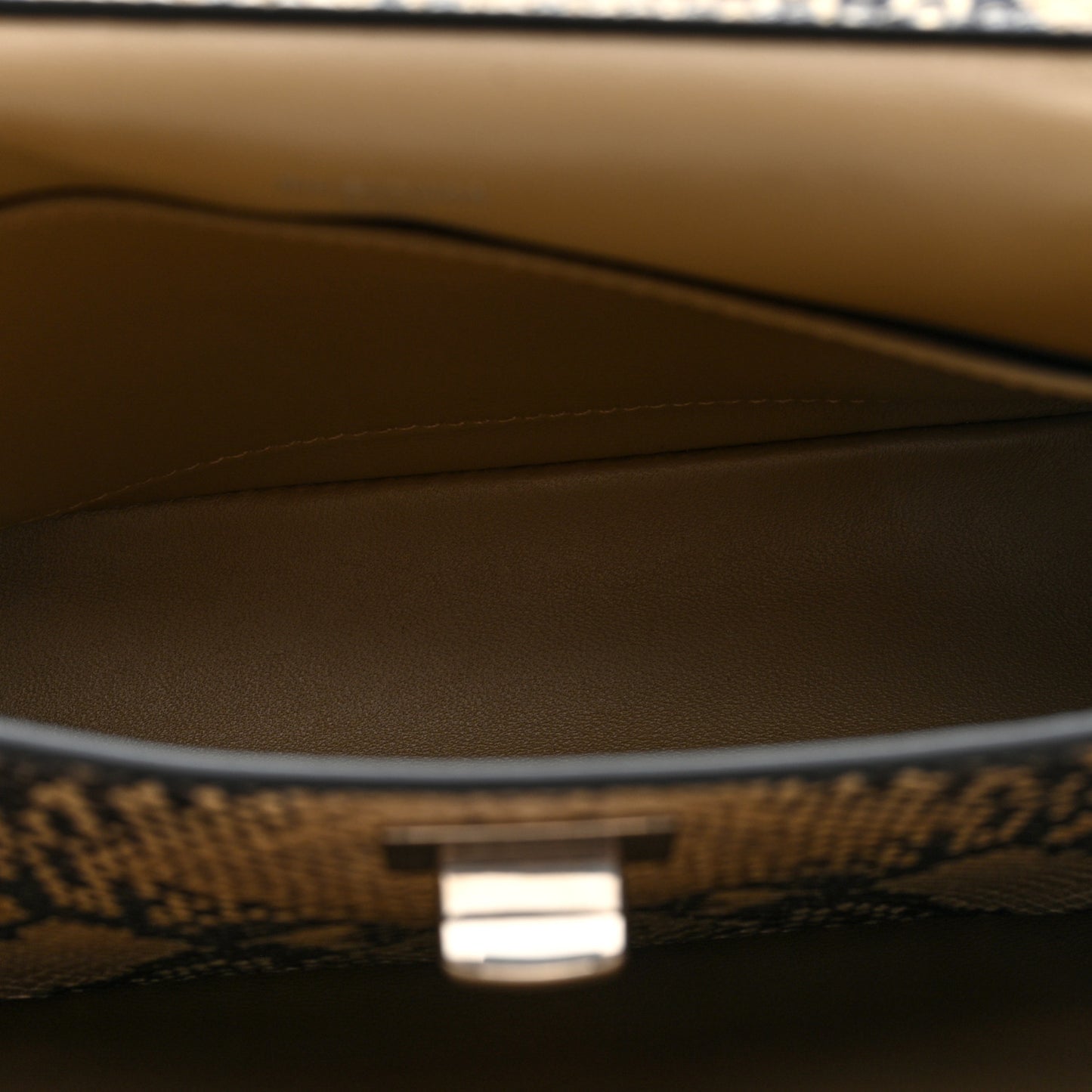 Snakeskin Embossed Calfskin Mini Rodeo Top Handle Handbag Natural