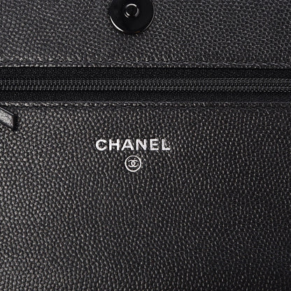 Chanel Caviar Quilted Boy Wallet On Chain WOC So Black 6 of 9