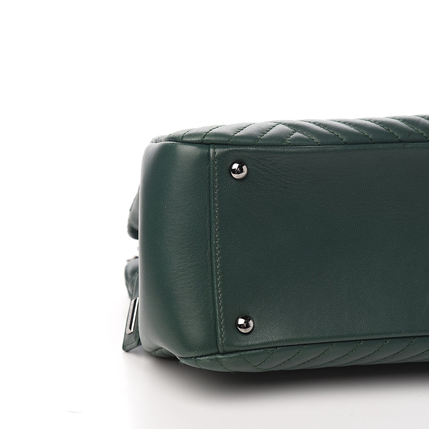 Lambskin Quilted CC Crossing Shopping Tote Green