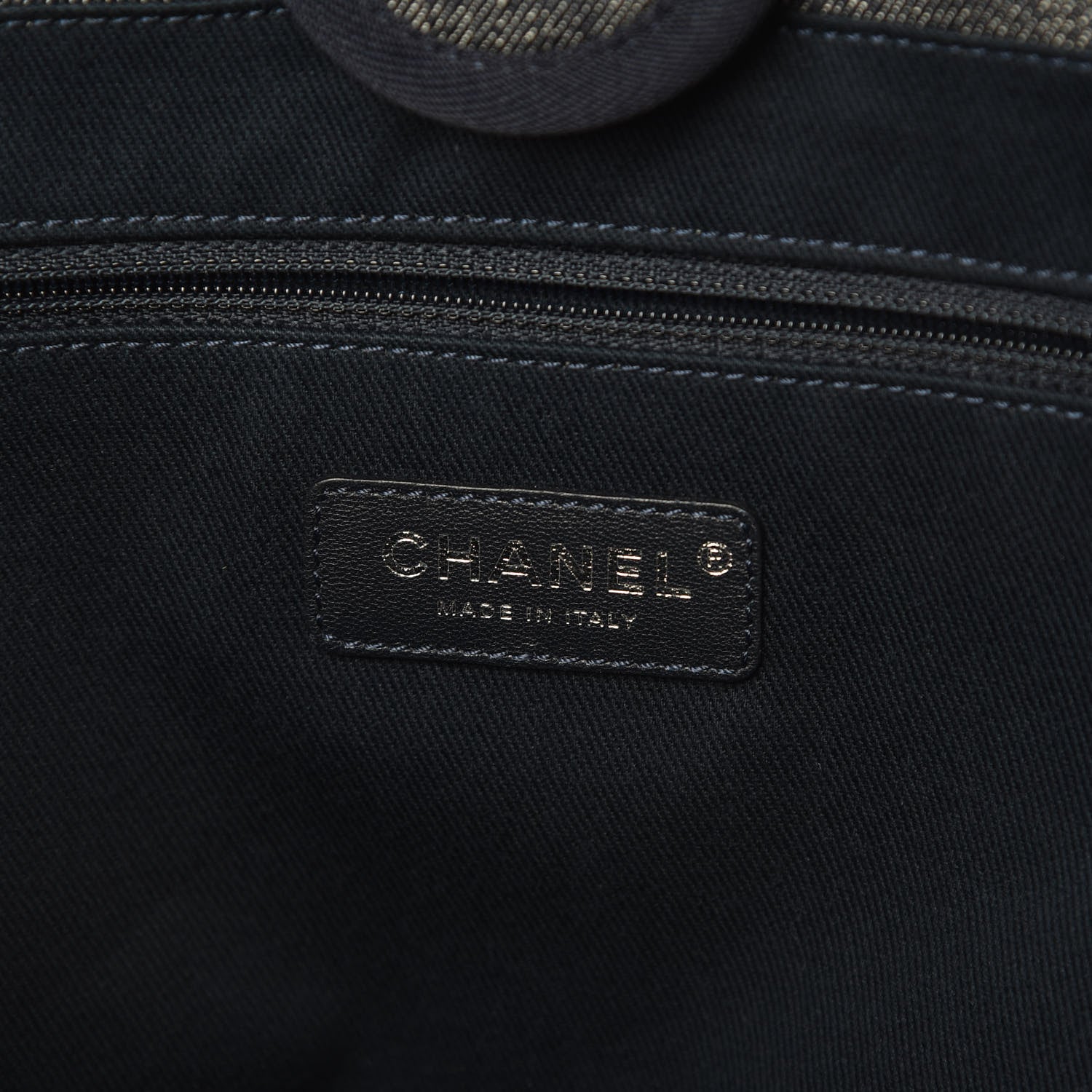 Chanel Denim Small Deauville Tote Dark Blue 6 of 10