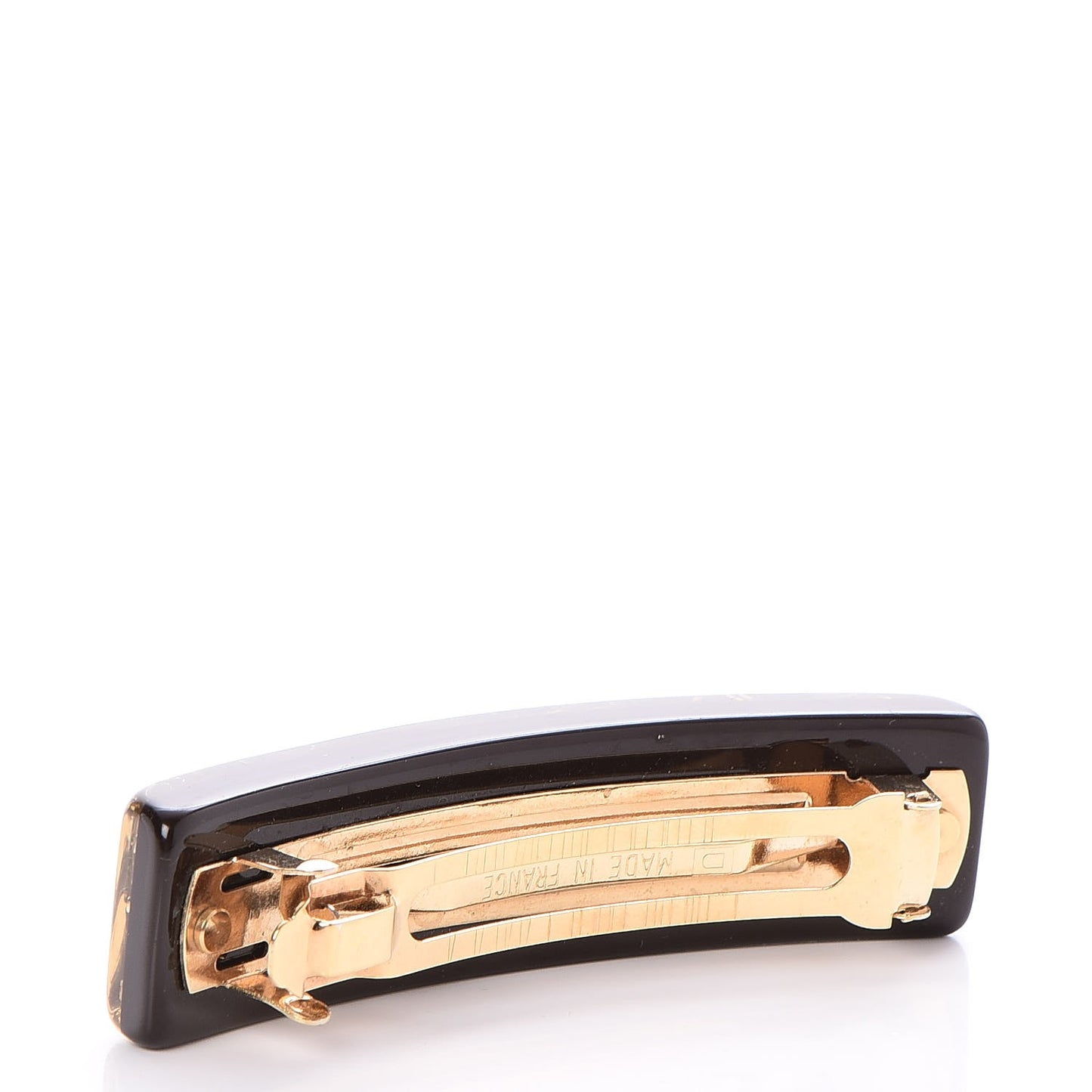 Resin Swarovski Crystal Inclusion Barrette GM Marron