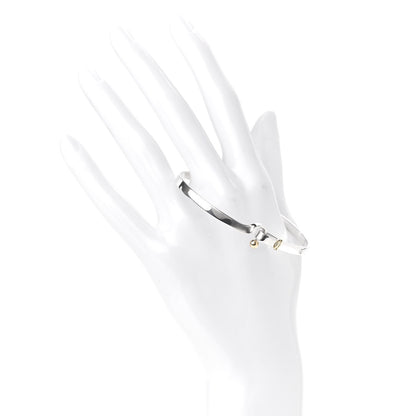 Tiffany Sterling Silver 18K Yellow Gold Hook Eye Bangle Bracelet 2 of 4
