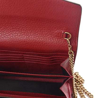 Gucci Calfskin GG Marmont Chain Wallet Vulcanic Red 7 of 10