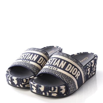 Christian Dior Oblique D-Way Platform Sandal 35 Deep Blue 2 of 9