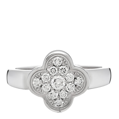 Van Cleef & Arpels 18K White Gold Diamond Pure Alhambra Ring 49 4.75 1 of 4