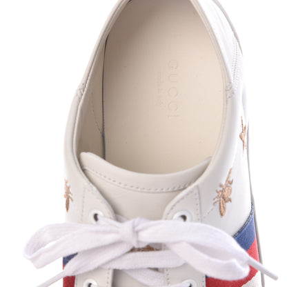 Gucci Calfskin Bee Star Embroidered Womens Sylvie Web Ace Sneakers 39.5 White Blue 8 of 9