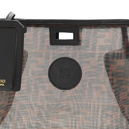 Fendi Mesh Vitello Century FF 1974 Mini Peekaboo Defender Cover Marrone Black Ebano 9 of 11
