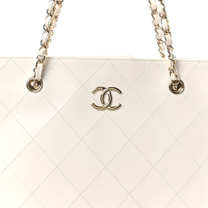 Chanel Glazed Calfskin Stitched Shopping Tote White 9 of 11