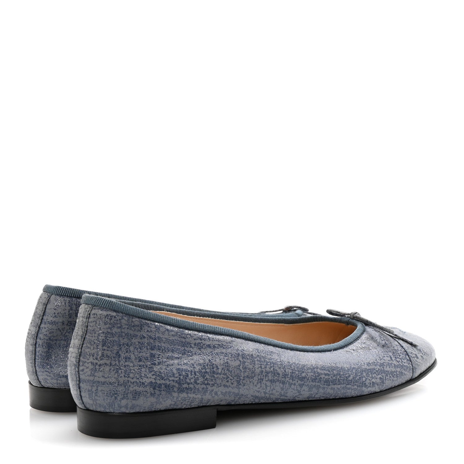 Chanel Iridescent Calfskin Cap Toe CC Ballerina Flats 40 Blue 5 of 9