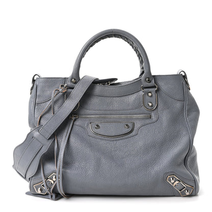 Balenciaga Chevre Silver Metallic Edge Hardware Velo Gris Acier 1 of 11