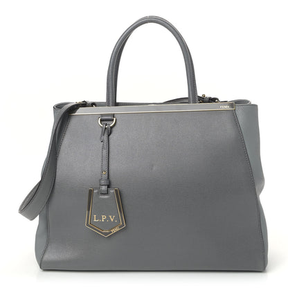 Fendi Vitello Elite Flamingo Regular 2Jours Tote Grigio Grigio Chiaro 1 of 7