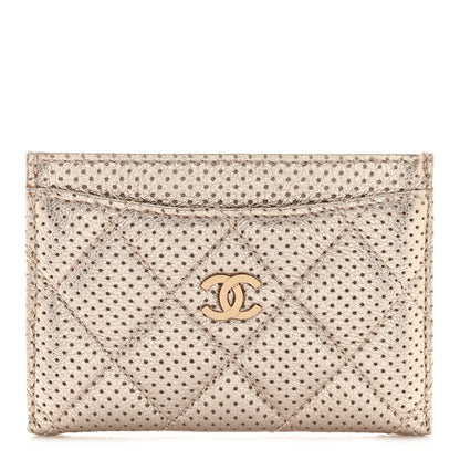 Chanel Metallic Calfskin Pixel Effect Card Holder Pink 1 of 9