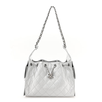 Chanel Metallic Caviar Quilted Small Chanel 25 Handbag Silver 1 of 11