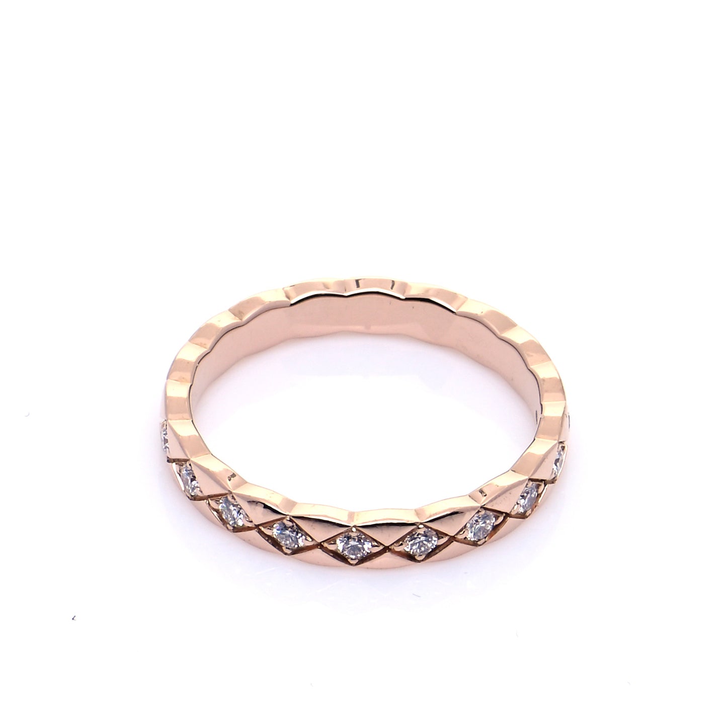 18K Beige Gold Diamond Mini Coco Crush Ring 55 7.25