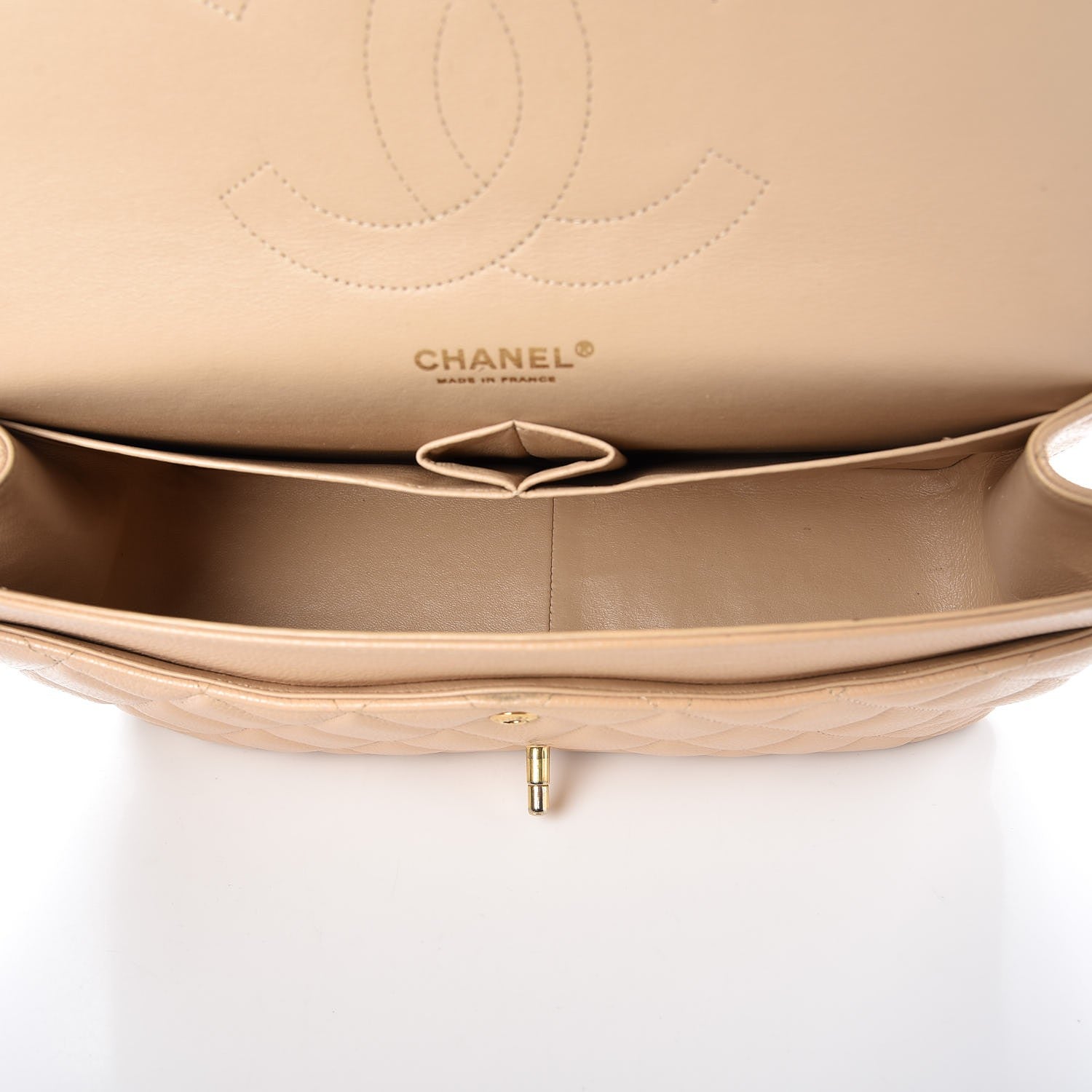 Chanel Caviar Quilted Jumbo Double Flap Beige Clair 6 of 14