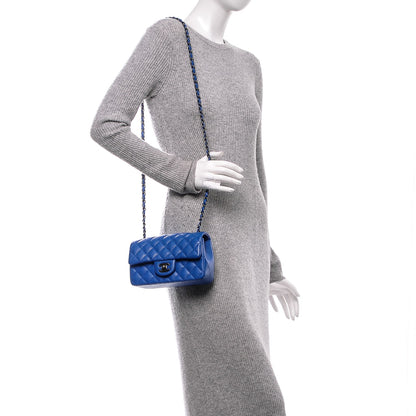 Chanel Caviar Quilted Mini Rectangular Flap Blue 2 of 7