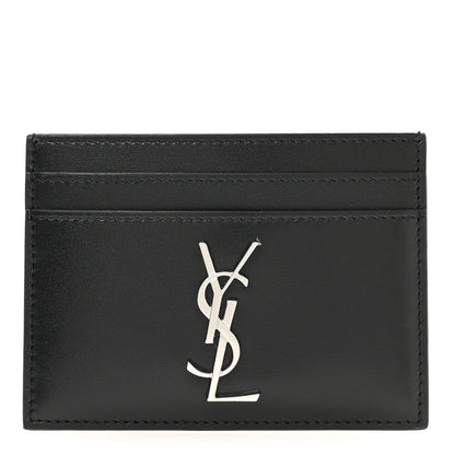Saint Laurent Calfskin Monogram Credit Card Case Black 1 of 8