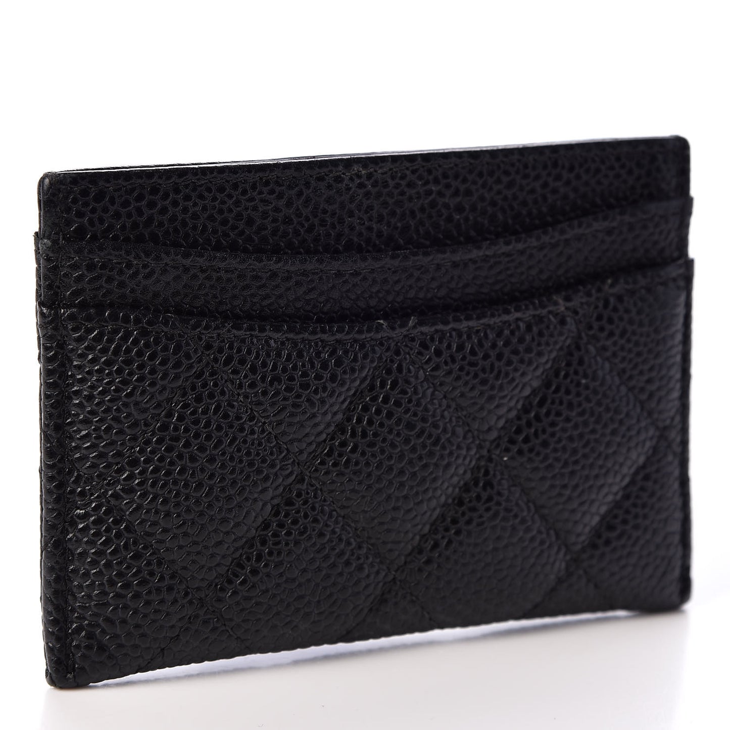 Caviar Quilted Card Holder Black