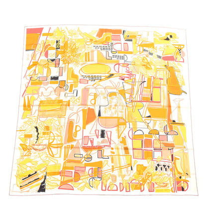 Hermes Silk Modernisme Tropical 140 White Jaune Bois De Rose 1 of 3