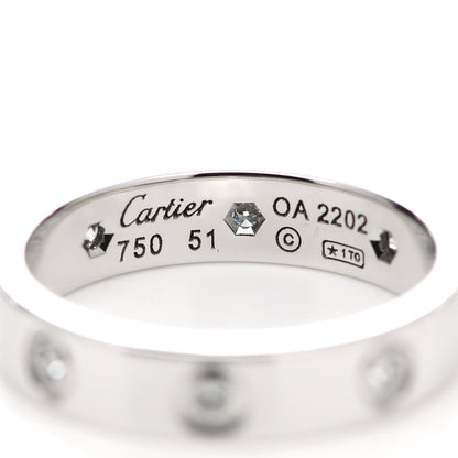 Cartier 18K White Gold 8 Diamond 4mm Wedding Band LOVE Ring 51 5.75 4 of 4