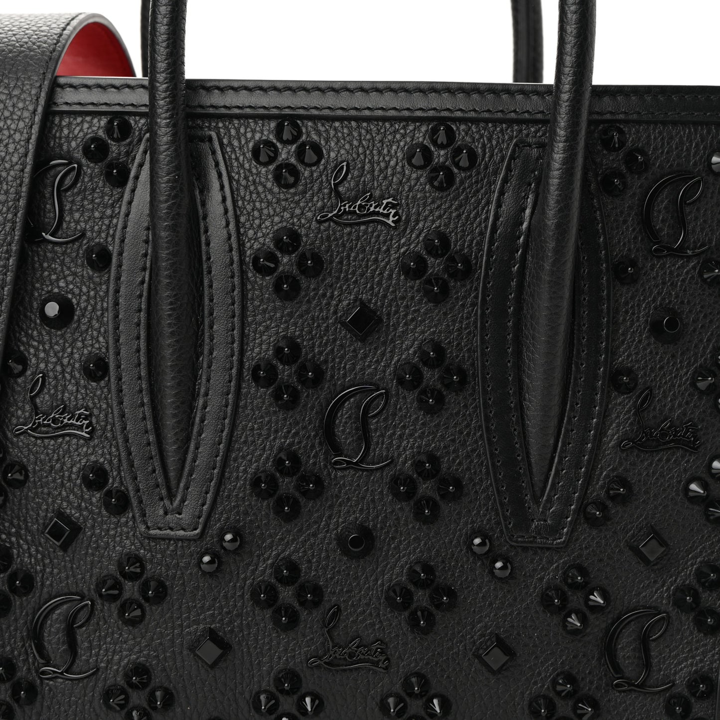 Calfskin Spikes Loubinthesky Mini Paloma Black
