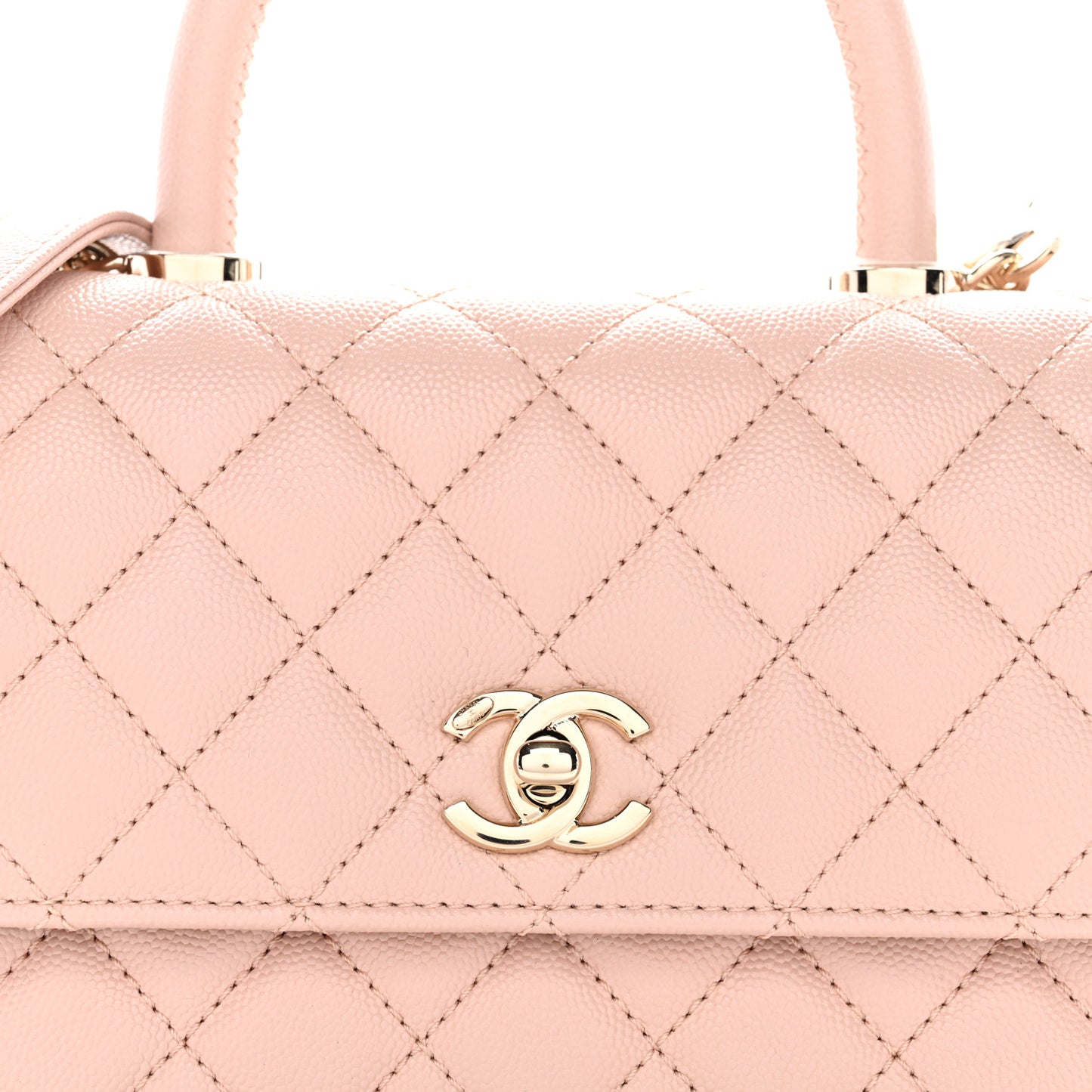 Caviar Quilted Mini Coco Handle Flap Pink