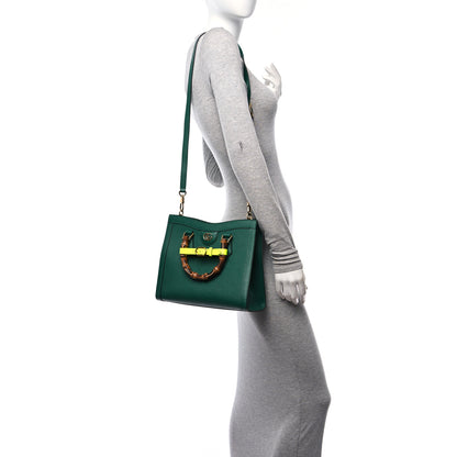 Gucci Wonka Grain Calfskin Small Diana Tote Bag Green Yellow Fluo 2 of 9