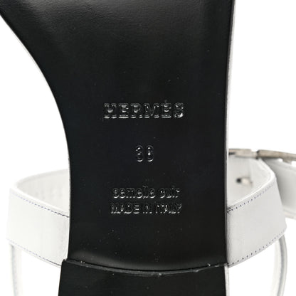Hermes Calfskin Cristal Sandals 38 White 7 of 8