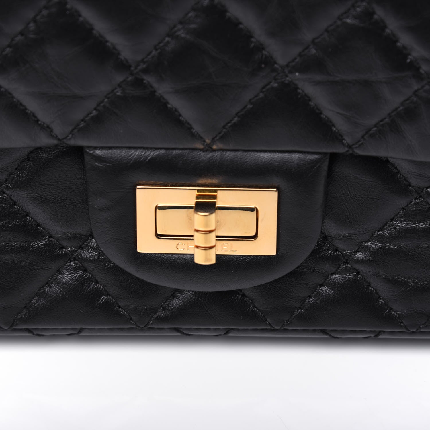 Chanel Aged Calfskin Quilted 2.55 Reissue Mini Flap Black 14 of 15