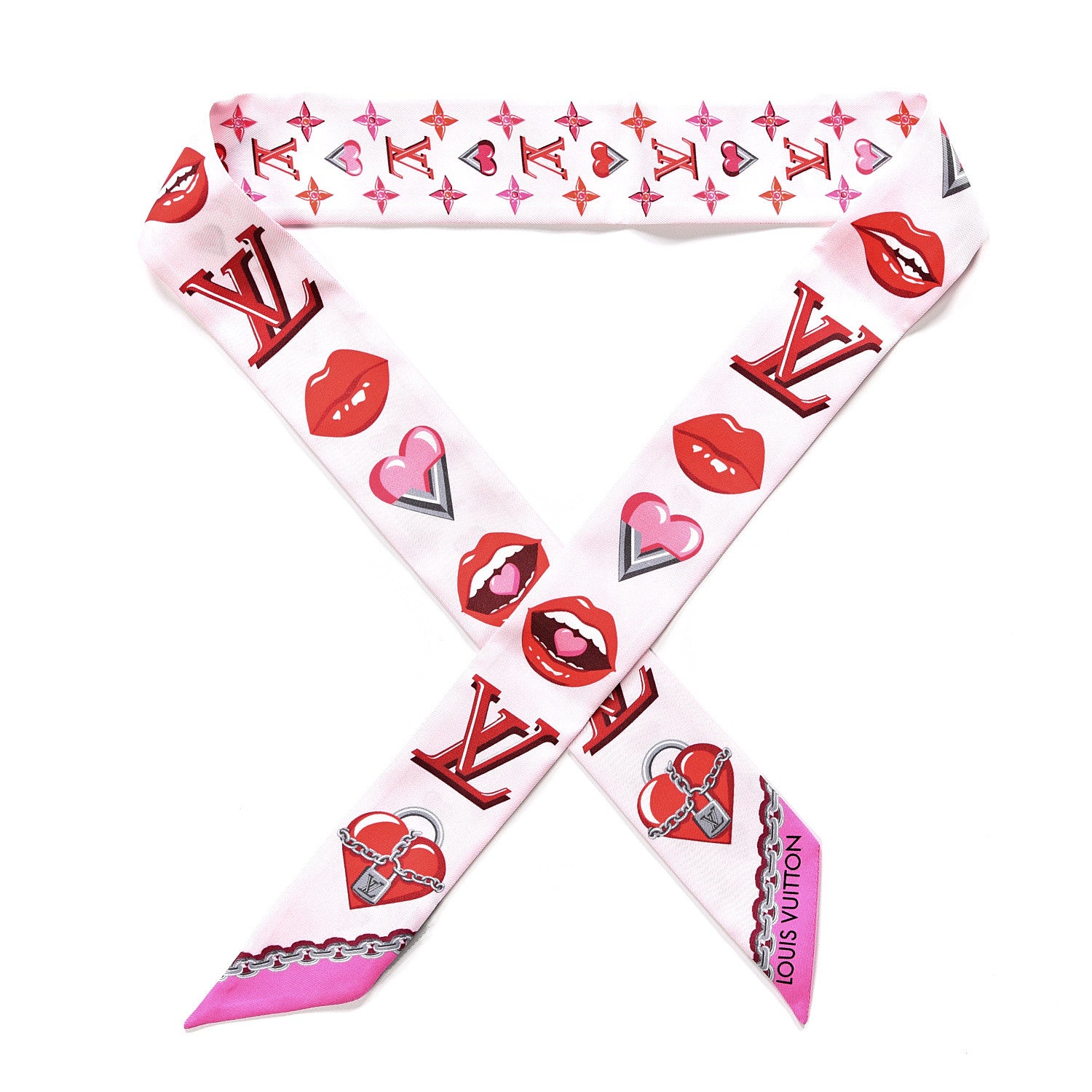 Louis Vuitton Silk Lucky Monogram BB Bandeau Rose Pop 1 of 2