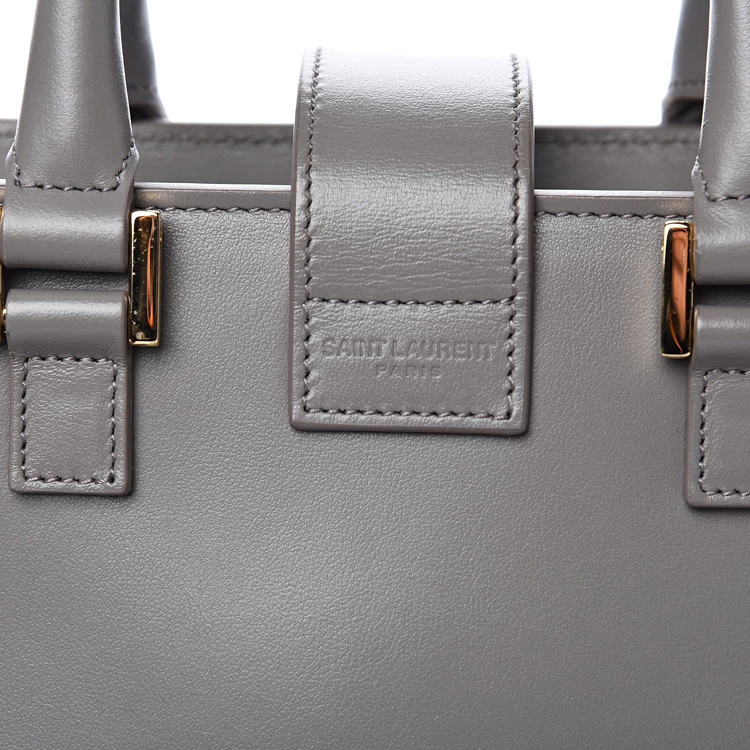 Saint Laurent Calfskin Monogram Baby Cabas Fog 7 of 11