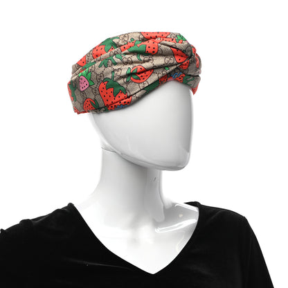 Gucci Silk Monogram Strawberry Print Headband M 2 of 6