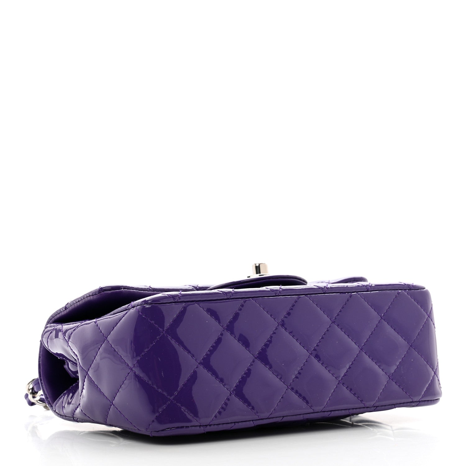 Chanel Patent Quilted Mini Rectangular Flap Purple 4 of 10